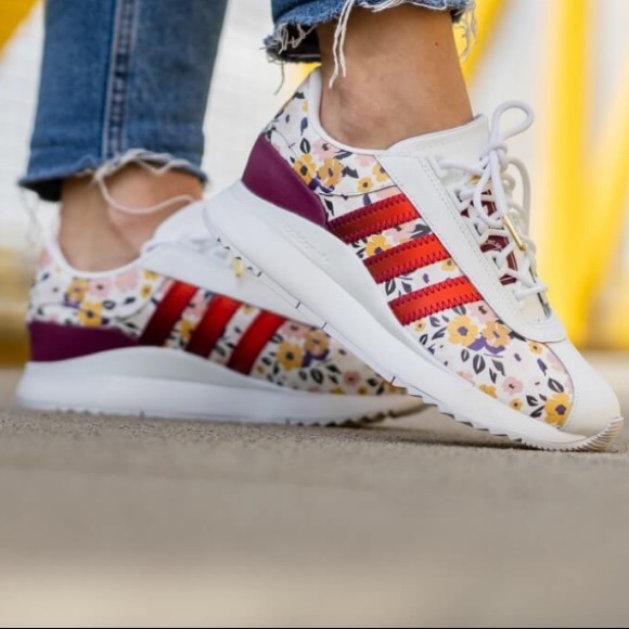 Beautiful floral Adidas shoes, size 10.5